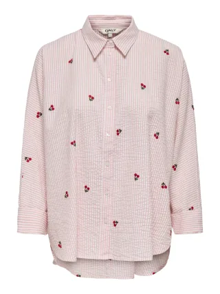 ONLY CARMAKOMA - CARNEW LINA GRACE L/S CHERRY SHIRT WVN Crystal Rose - Gr. - 46