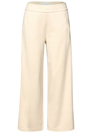 Street One - Wide Leg Hose im Casual Fit beige - Gr. - 26