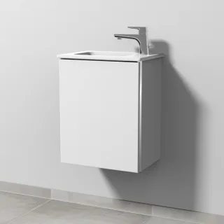 Sanipa 3way Waschtischunterbau zu Duravit ME by Starck Waschtisch mit 1 Tür, Weiß-Soft BR72043