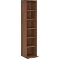 en.casa CD-Regal, »Tynset« 90x20x20 cm Standregal mit 6 Fächern Walnussoptik