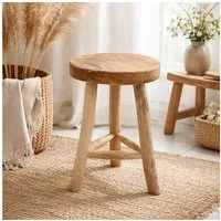 Van der Leeden Blumenhocker Teakholz Ø 30 cm Handmade Naturprodukt Unikat (Stück, 1 St., Packung), Unikat, Risse/Flecke/ Unebenheiten incl., Nicht perfekt