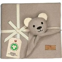 Babydecke DIKOS® Babydecke SCHMUSE-Bär Baby Geschenk Mädchen Junge Geschenkset, DIKOS, Geschenk zur Geburt, PREMIUM Qualität, 100 % BIO Baumwolle, nachhaltig