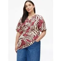 s.Oliver Kurzarmbluse Bluse Strukturierte Viskosemix-Bluse mit All-over-Print