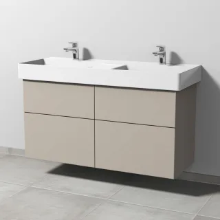 Sanipa 3way Waschtischunterbau zu Duravit Dura Square Waschtisch mit 4 Auszügen, Kaschmir-Matt SP4221U