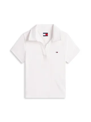 Tommy Jeans - Slim Fit Poloshirt weiß - Gr. - M