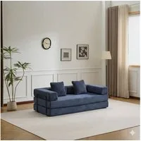 Leawin Sofa 4-in-1 Wohnzimmersofa mit Bettfunktion – faltbares Cord Schlafsofa, Bequemes & modernes Schlafsofa aus Cord – ideal für kleine Räume