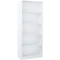 Home Collective Bücherregal mit 5 Ebenen Regal in matter Ausführung 74 cm breit, Standregal, in mattem Finish Aktenschrank, ideal für Schlafzimmer, Wohnzimmer, Flur, Regal 74 cm breit, Standregal mit 4 Einlegeböden weiß