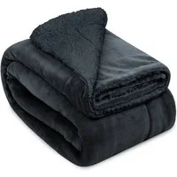 Wohndecke Sherpa Decke Wohndecke Kuscheldecke Anthrazit Alina, 150x200cm, Beautissu, Sherpa Decke Wohndecke Kuscheldecke 150x200cm Anthrazit – Warme Decke