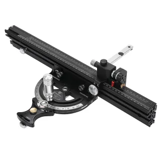 HONGDUI HD-MG21 Precision Miter Gauge For Table Saw With Extended Fence And 0.02mm Micro Adjustable Flip Stop Router Tab