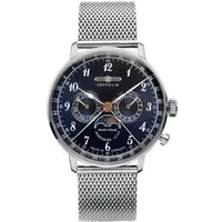 ZEPPELIN Multifunktionsuhr LZ 129 Hindenburg Moonphase 7036M-3, Armbanduhr, Quarzuhr, Herrenuhr, Datum, Made in Germany