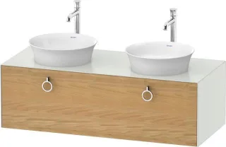 Duravit White Tulip Konsolenwaschtischunterbau wandhängend Natur Eiche & Weiß Matt & Seidenmatt 1300 WT4983BH536