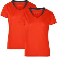 James & Nicholson Laufshirt Doppelpack Damen Kurzarm Laufshirt Running T-Shirt JN471 (Doppelpack, 2 Stück) Atmungsaktiv und Feuchtigkeitsregulierend