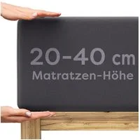 Wolkenfeld Spannbettlaken Boxspringbett Bettlaken - Spannbetttuch für Matratzen bis 40cm, Jersey, Gummizug: rundum, (1 Stück), Elastisch & Rutschfest: 90x200, 140x200, 160x200, 180x200 & Übergrößen