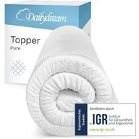 Dailydream, Topper, Matratzentopper, Viscoschaum, Memory Foam, rutschfest, H1/2, (Pure Edition), wertet harte Matratzen auf und bietet einen erholsameren Schlaf