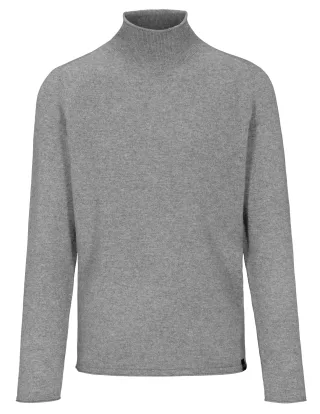 COMMANDER Finest Clothing - Stehbund Pullover Rollkante tech grey mel. - Gr. - XL