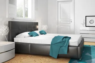Polsterbett Doppelbett TIMUR Komplettset Kunstleder Schwarz 160x200cm