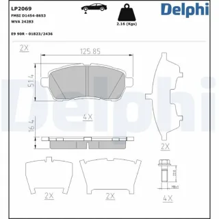 Delphi Bremsbel?ge vorne Daihatsu Ford Mazda Subaru Suzuki