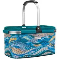 anndora Einkaufskorb mit stabilem Aluminiumrahmen, 22 l, Stoff durch Klettverschluss leicht abnehmbar zum Reinigen