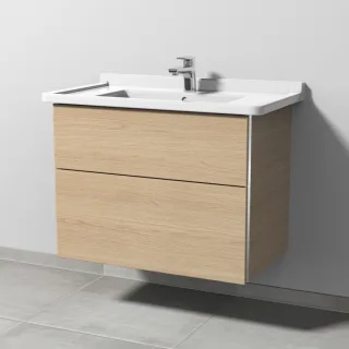 Sanipa 3way Waschtischunterbau zu Duravit Starck 3 Waschtisch mit 2 Auszügen, Eiche-Nordic BR71148