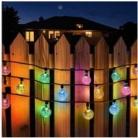Salcar LED Solarleuchte LED Solarleuchten Garten Kugel Lichterkette Außen Solar Gartenleuchte, Warmweiß, Bunt, Bunt, 5M 10LED Lichterkette