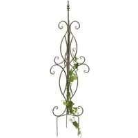 DanDiBo Rankhilfe Metall Rankgitter 125 cm 93998 Kletterhilfe Bodenstecker, Blumenhalter Ranksäule