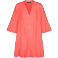 SASSYCLASSY Minikleid Musselin Sommer Kleid 3/4 Ärmel und Volants, 100 % Baumwolle, Made in Italy