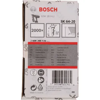 Bosch Senkkopf-Stift SK64 20NR, 38 mm Edelstahl - 2608200536