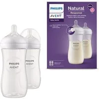 Philips AVENT Babyflasche Natural Response Babyflasche, 2er-Pack, schnelle Durchflussrate