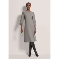 MADELEINE Midikleid Elegantes Viskosekleid mit Rundhalsausschnitt Etuikleid mit eingearbeiteten Taschen und 3/4-Ärmeln mit Schlitz