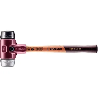 HALDER SIMPLEX - Schonhammer mit TE-Gehäuse und Holzstiel, Gummikomposition / Weichmetall - 3029.050
