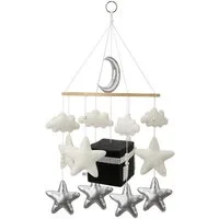 Zayno Mobile Handgemacht Religiöses "Kaaba mit Sternen" in Silber, (Set, 1-tlg., Hervorragendes Geschenk zur Geburt), Unterstützt das Einschlafen deines Babys.
