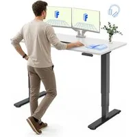 FLEXISPOT Schreibtisch Elektrisch Höhenverstellbarer Schreibtisch EC5 LITE mit Dualmotor (25MM einteiliger Tischplatte & 3-fach Teleskop, 4 Speicherhöhen & Antikollisionssystem), 120x80/140x80/160x80/180x80