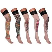 Funny Fashion Kostüm Strumpfhose mit Tattoo 5 verschiedene Motive
