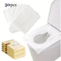 Venicce Love WC-Deckelbezug Einweg Toilettensitzbezug, spülbare WC Toilettenauflage für Unterwegs, beidseitig nutzbar, recyceltes Papier, 50 Stück, hygienisch, praktisch, tragbar