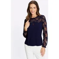 heine T-Shirt Spitzenshirt Langarm