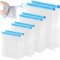 FOUORTUNATE-BEE Kleidersack Vakuumbeutel ohne Pumpe 8er Set Kleidung Bettdecken Reise Aufbewahrungsbeutel platzsparend Koffer Schrank Rucksack