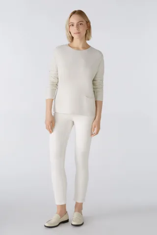 Oui - KEIKO Pullover 100% Bio-Baumwolle offwhite melang - Gr. - 38