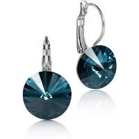 LUISIA® Paar Ohrhänger Silberne Ohrringe "Rivoli" mit 12 mm Kristallen von Swarovski® (2-tlg., inkl. Schmuckbox), Große Farbauswahl