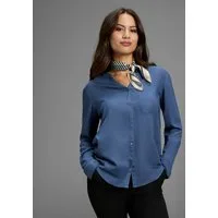 AJC Hemdbluse mit kleinem Stehkragen und Brusttasche