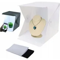 RACEL Fotobox Fotostudio LED Lichtbox 24x24cm Fotobox Lichtzelt Produktfotografie (1 St), Kompakt, gleichmäßig