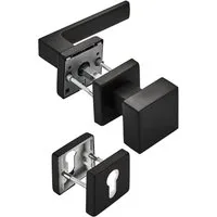 SO-TECH® Drückergarnitur Türdrücker CUBE schwarz 120 x 22 mm Vierkant 8 x 8 mm, Wechselgarnitur Türknauf und Türdrücker
