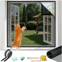 LuxusKollektion Insektenschutz-Fensterrahmen Katzennetz Fensterschutz ohne Bohren selbstklebend 100x130 cm