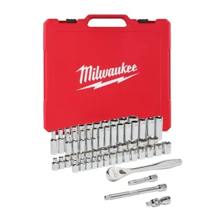 Milwaukee - Ratschen- und Steckschlüssel-Set 3/8 Zoll - 56 teilig - 4932464946