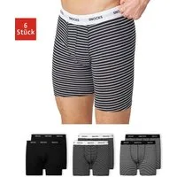SNOCKS Boxershorts Enge Unterhosen mit längerem Bein Herren Männer (6-St) aus Bio-Baumwolle, ohne kratzenden Zettel, bequem durch längeres Bein