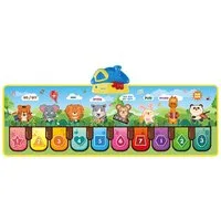 Lzbargon Spielmatte Elektronische Hüpfmatte mit Sound, Elektronische Klaviermatte, Musikmatte mit 10 Tieren Kinderspielzeug,Tanzmatte Spielzeug
