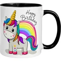 Momentals Tasse Geburtstag – Happy Birthday Einhorn – Geschenk Junge Mädchen Frau Mann, Gratis Versand · Links-&Rechtshänder · Spülmaschinenfest