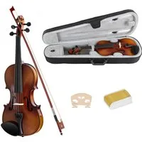 Classic Cantabile Violine Student Violinenset 4/4, Student-Set, Inkl. Etui, Bogen und Kolofonium, Aus massivem Fichtenholz geschnitzte Decke