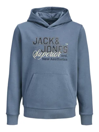 JACK&JONES - JJELOGO SWEAT HOOD 2 COL 25/26 NOOS JNR Blue Mirage - Gr. - 164