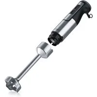 Arendo Stabmixer Pürierstab, Edelstahl, Handmixer, stufenlose Regelung, silber, 1000 W, Turbotaste, Abnehmbarer Mixfuß, 4-flügeliges Edelstahlmesser