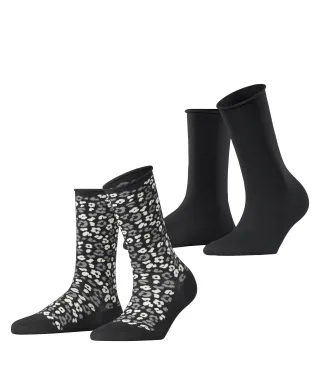 ESPRIT socks & tights - Esprit Flower Bloom 2-Pack Damen black - Gr. - 36.5